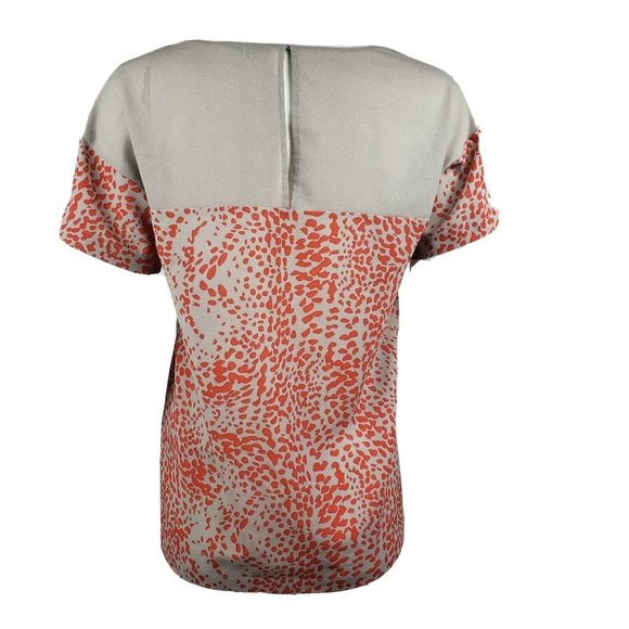 Collective Concepts Top Size S Small Gray Orange Short Sleeve Keyhole Back - Picture 3 of 6